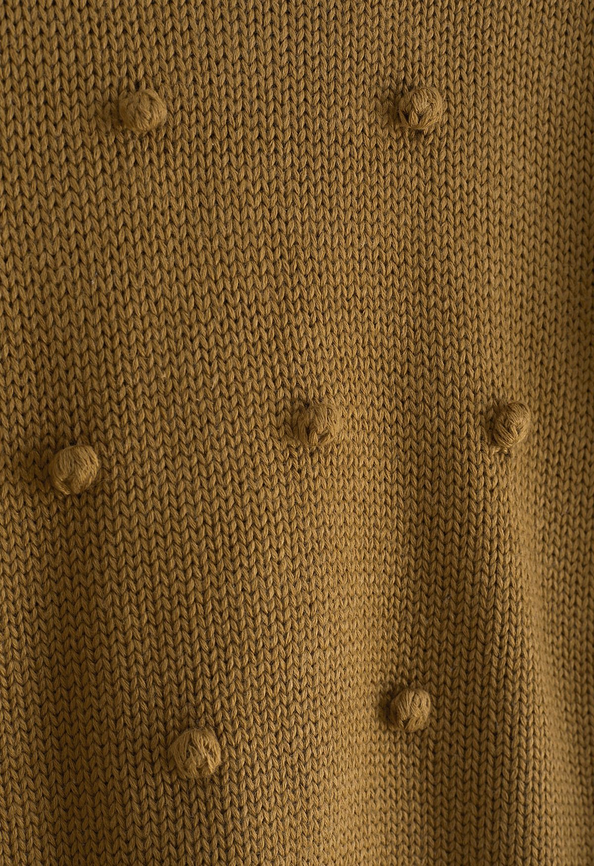 Pom-Pom Hand-Knit Sweater in Caramel For Kids