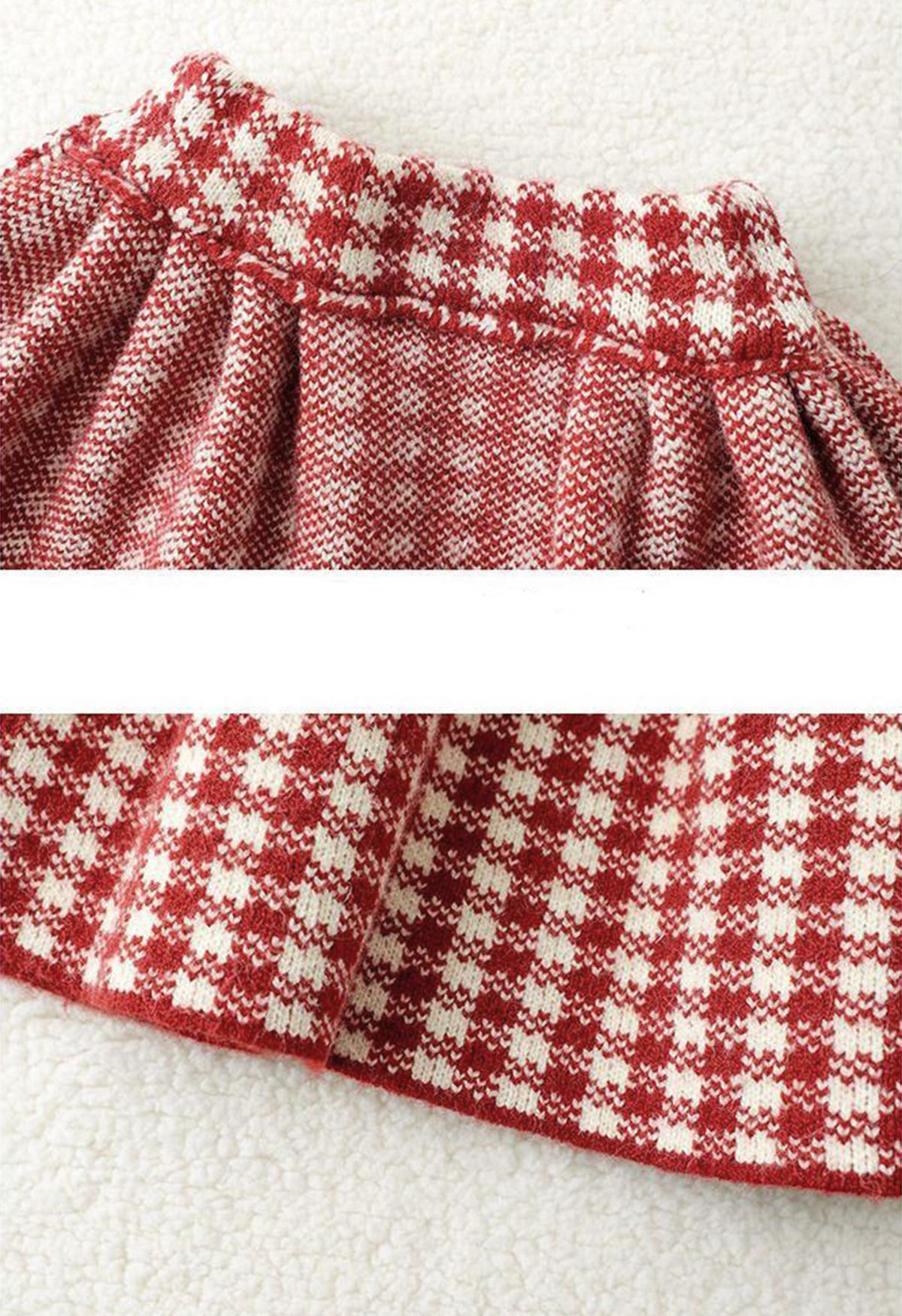 Stylish Houndstooth Pleated Skirt For Kids