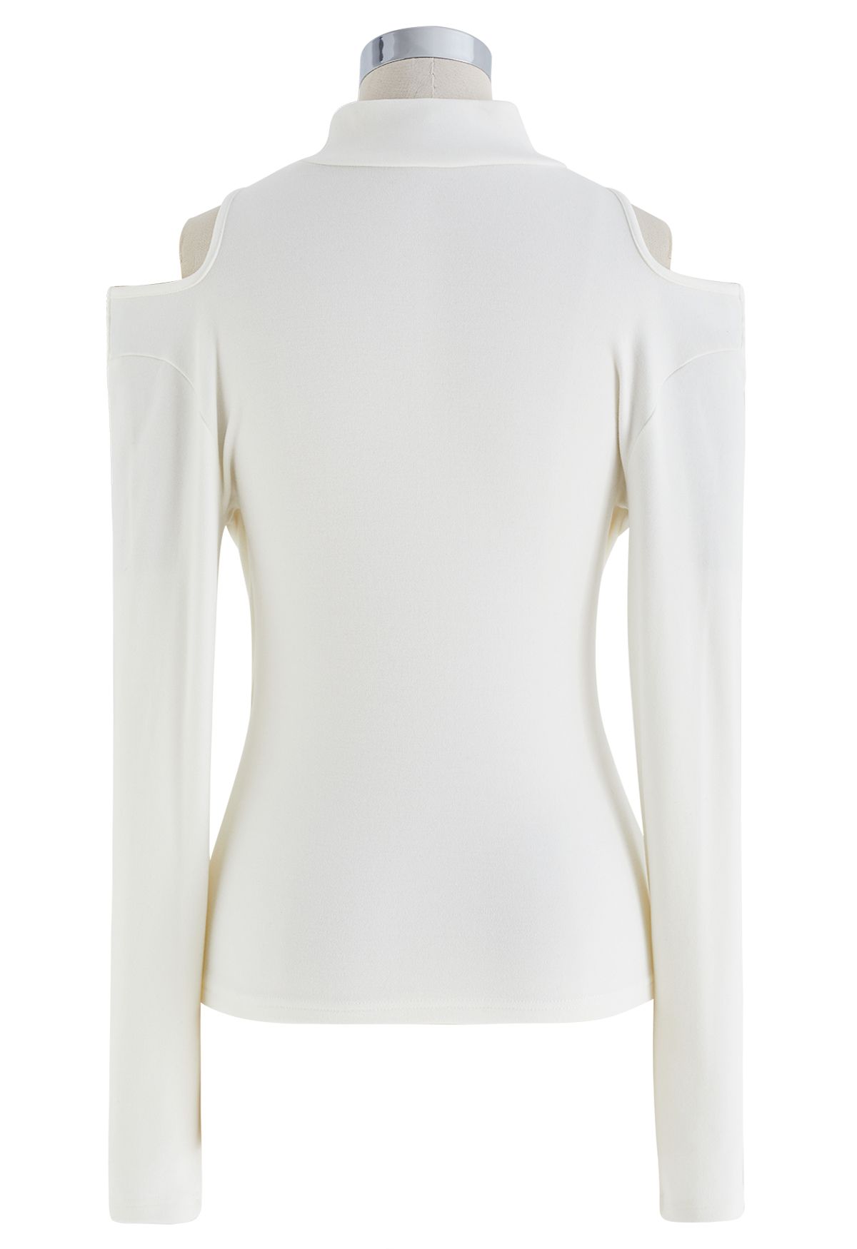 Skin-Friendly Cold-Shoulder Top in White