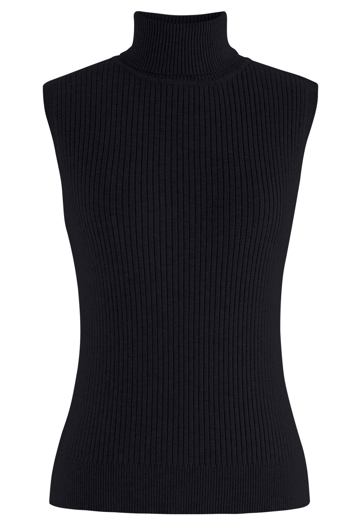 Turtleneck Soft Knit Sleeveless Top in Black - Retro, Indie and Unique ...