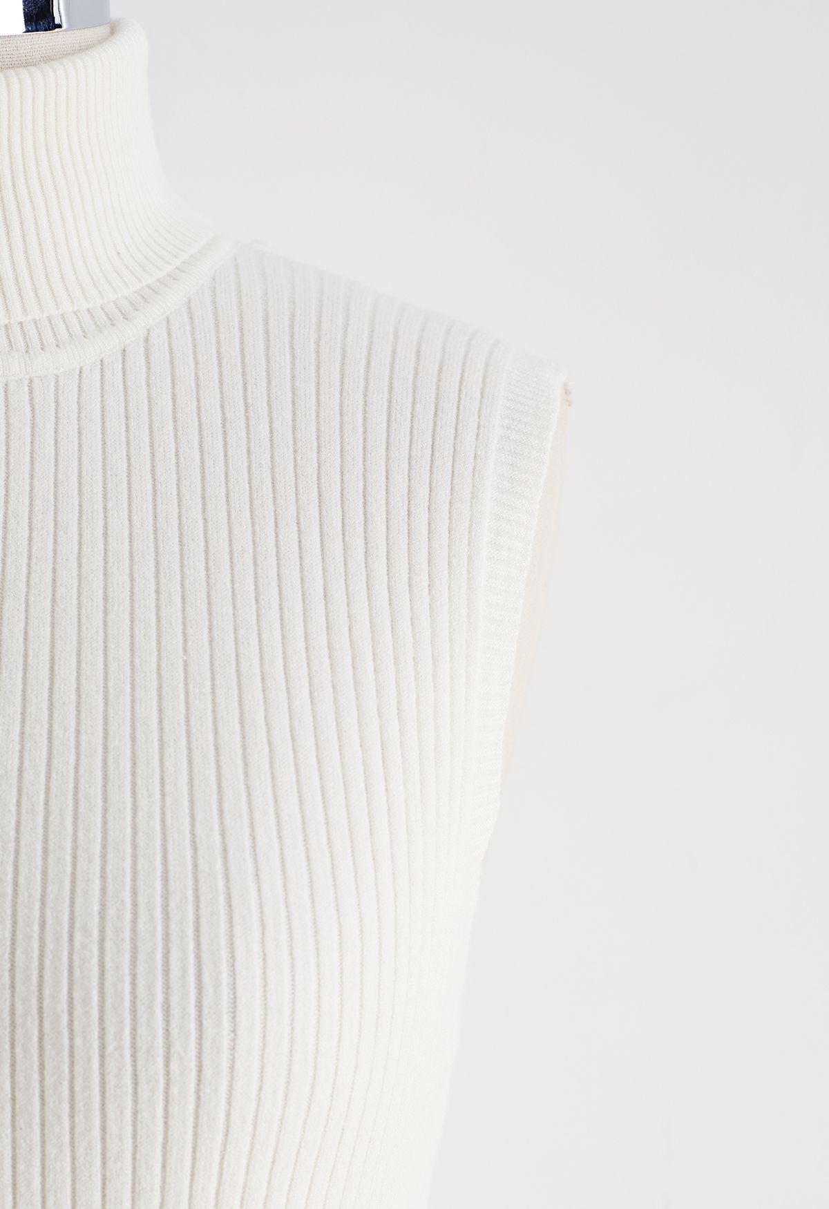 Turtleneck Soft Knit Sleeveless Top in White - Retro, Indie and Unique ...