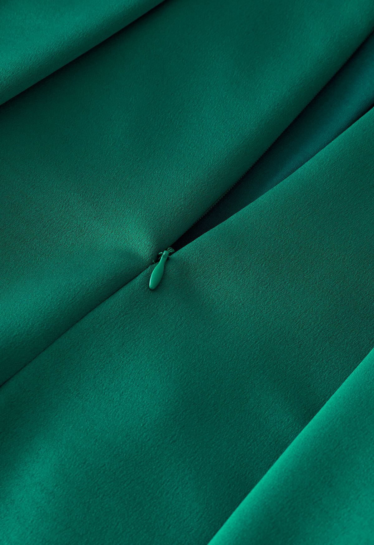 Pearl Heart Buttoned A-Line Midi Skirt in Emerald