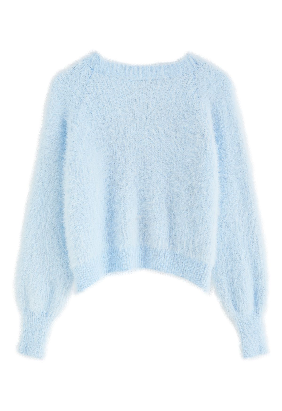 Fuzzy Cami Top and Pearly Buttoned Cardigan Set in Baby Blue - Retro ...