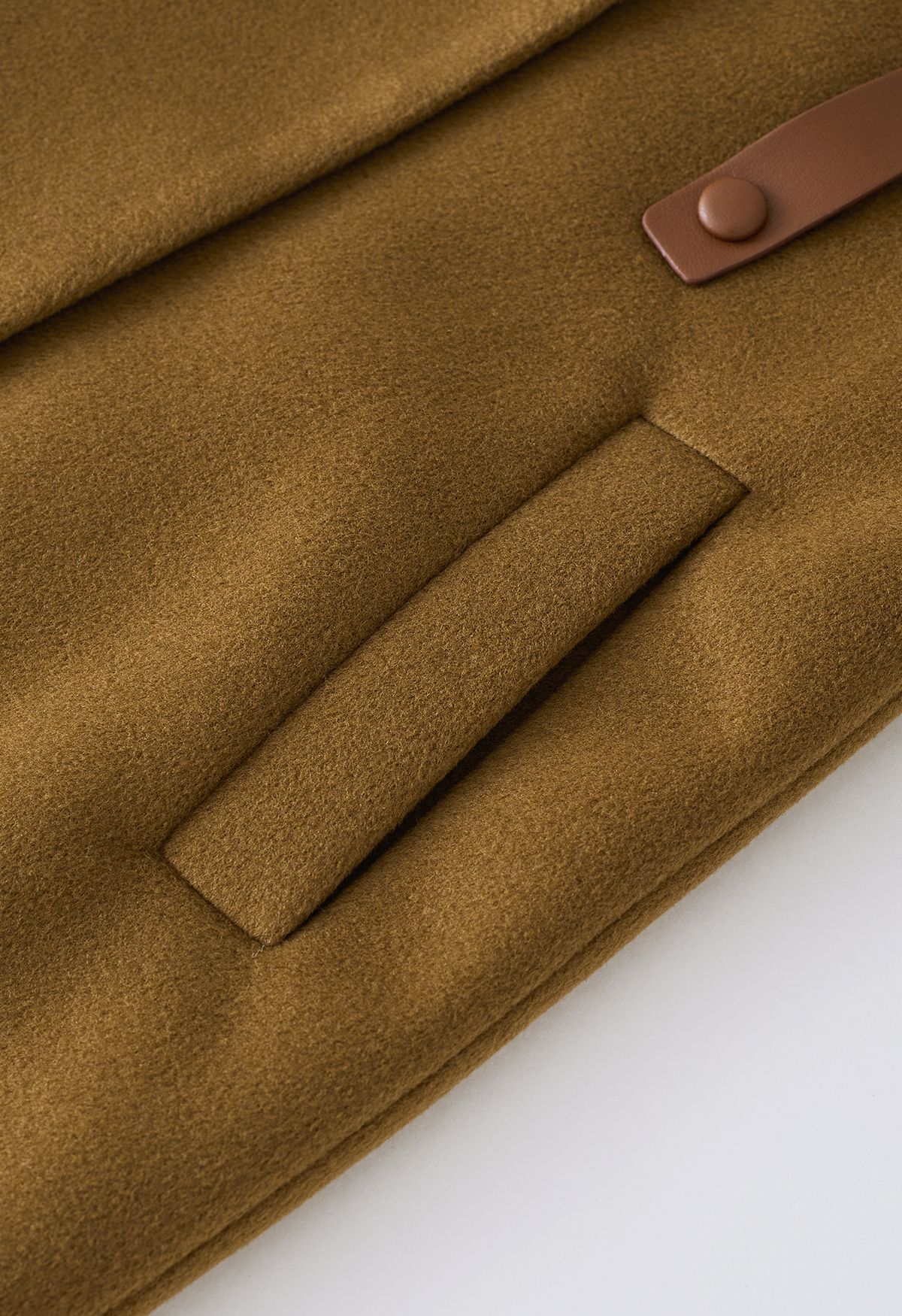 Wool-Blend Belted Longline Coat in Mustard