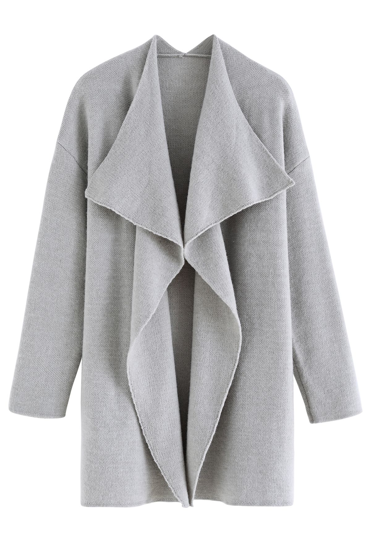 Wide Lapel Loose Knit Cardigan in Grey - Retro, Indie and Unique Fashion
