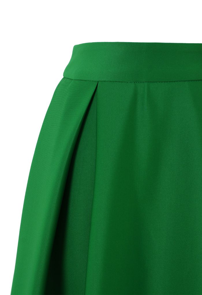 Full A-line Midi Skirt in Green