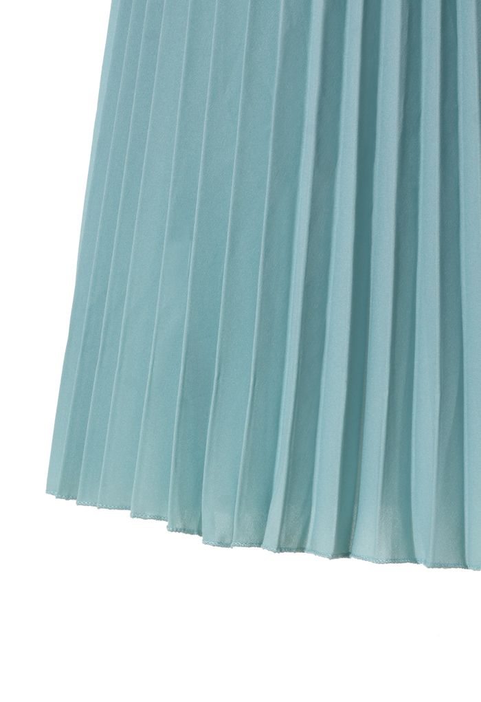 Chiffon Seafoam Pleated Maxi Skirt - Retro, Indie and Unique Fashion