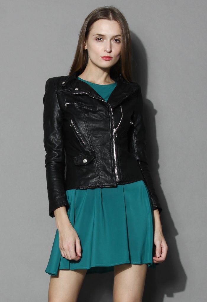Chicwish Faux Leather Quilted Biker Jacket - Retro, Indie and Unique ...