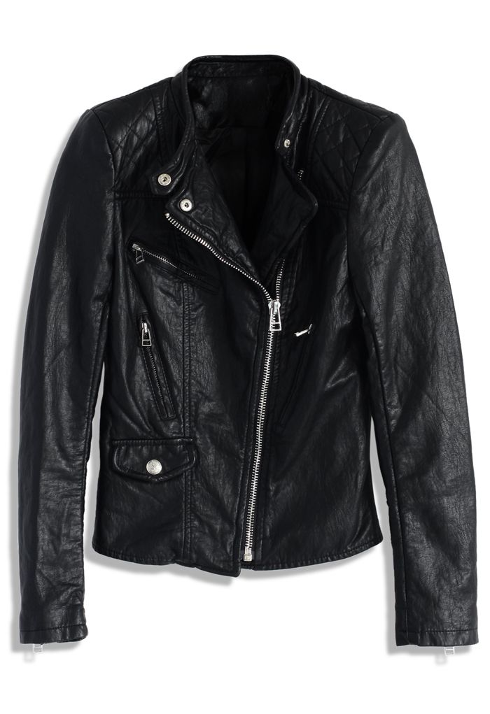 Chicwish Faux Leather Quilted Biker Jacket