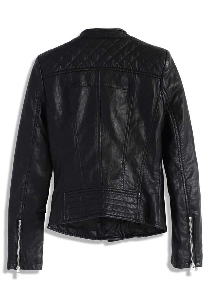 Chicwish Faux Leather Quilted Biker Jacket