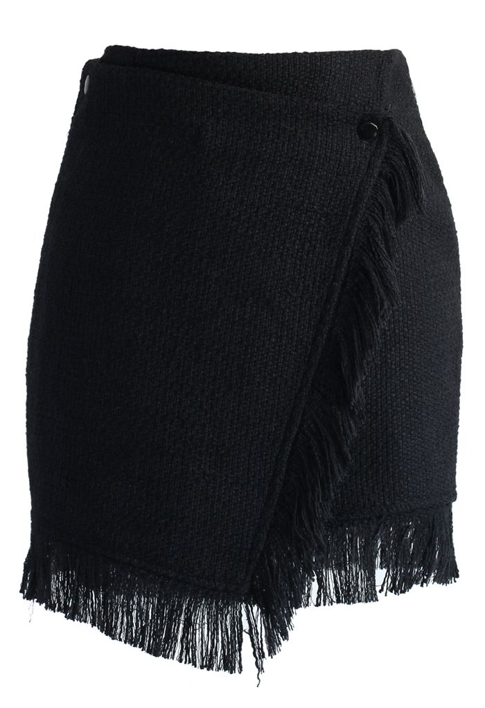 Tasseled Tweed Flap Skirt - Retro, Indie and Unique Fashion