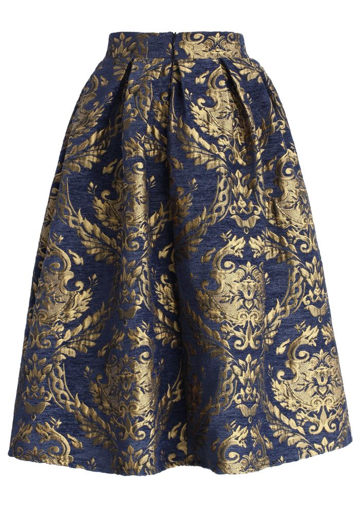 Glorious Baroque Midi Skirt - Retro, Indie and Unique Fashion