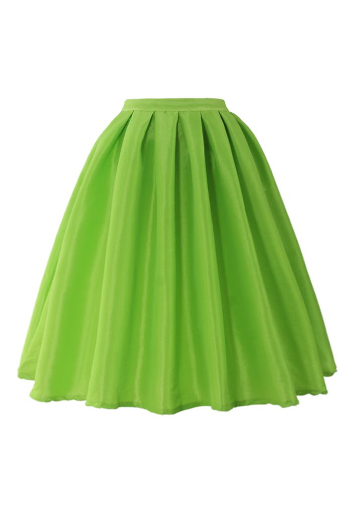Neon A-line Midi Skirt