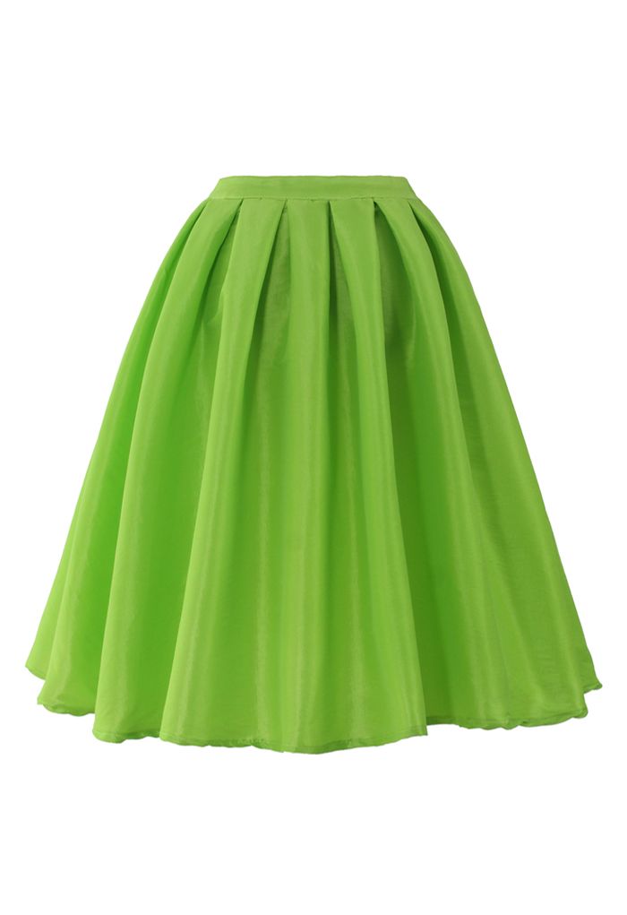 Neon A-line Midi Skirt