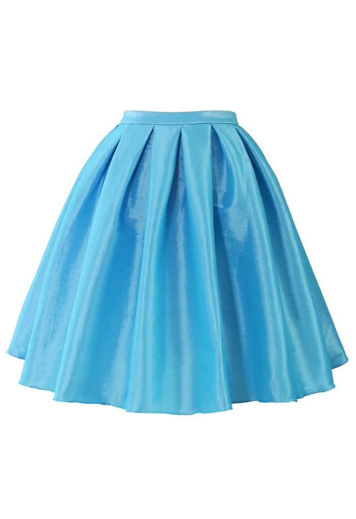 Sky Blue A-line Midi Skirt - Retro, Indie and Unique Fashion