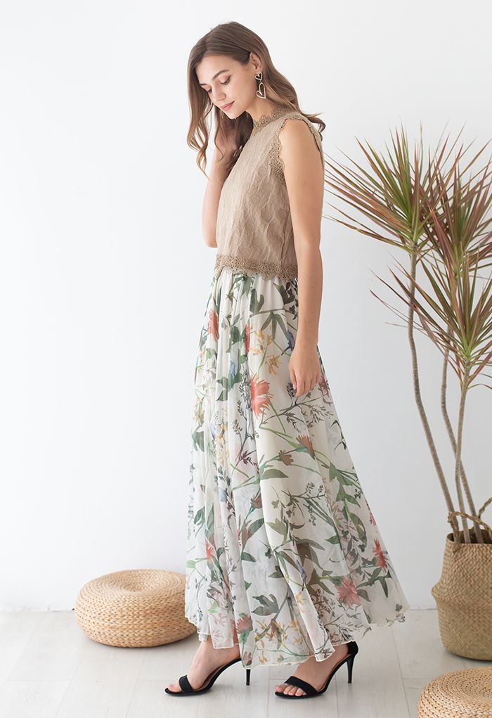 Bring the Blossom Floral Maxi Skirt