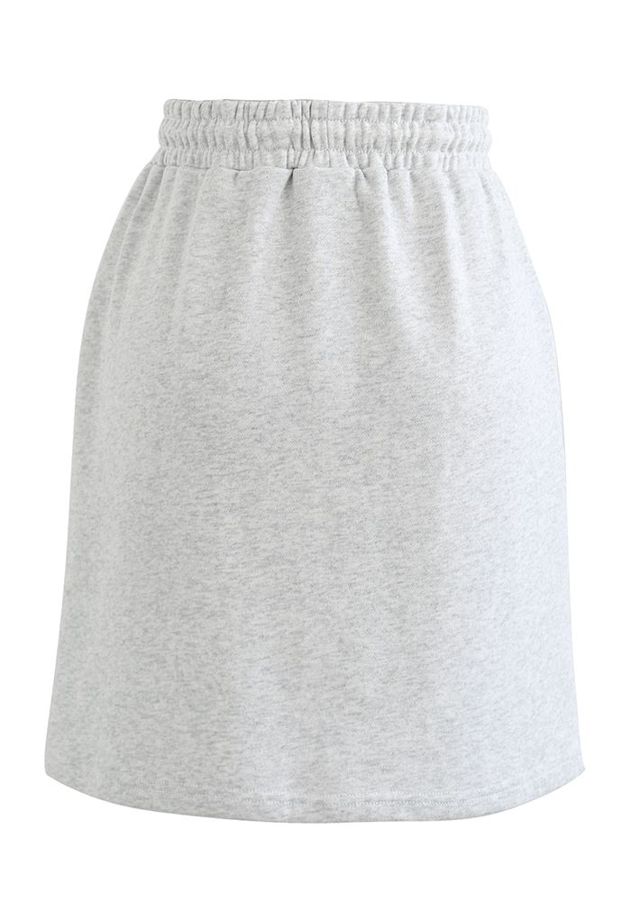 Mini Heart Drawstring Waist Skirt in Grey - Retro, Indie and Unique Fashion