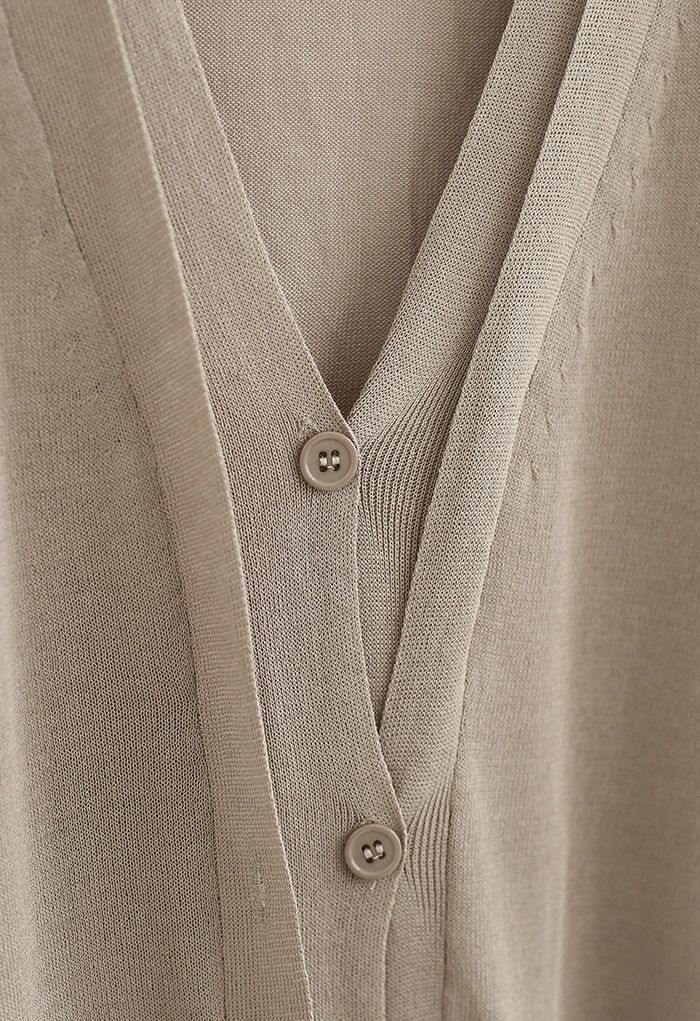 Lightsome Button Down Cardigan in Tan