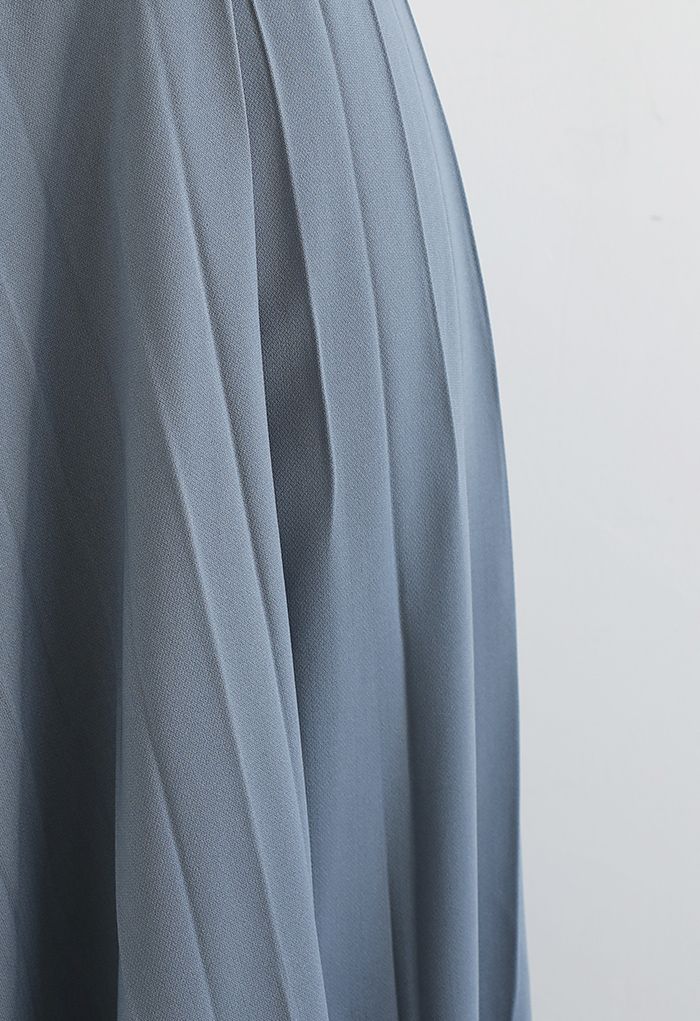 Asymmetric Raw Skirt in Dusty Blue - Retro, Indie Unique Fashion