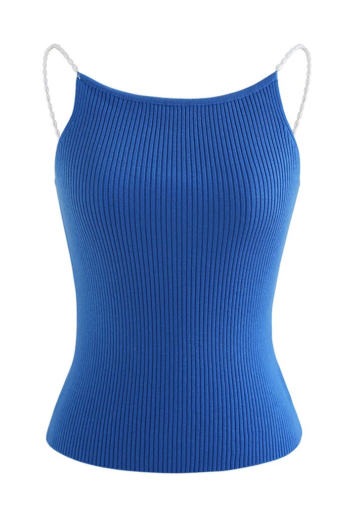 Pearl Straps Knit Cami Tank Top in Peacock - Retro, Indie and Unique ...