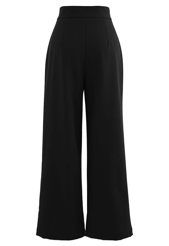 Seamed Front Straight Leg Pants in Black - Retro, Indie and Unique Fashion
