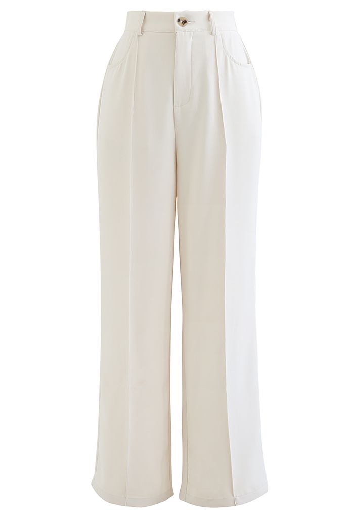 Breezy Solid Color Casual Pants in Ivory - Retro, Indie and Unique Fashion