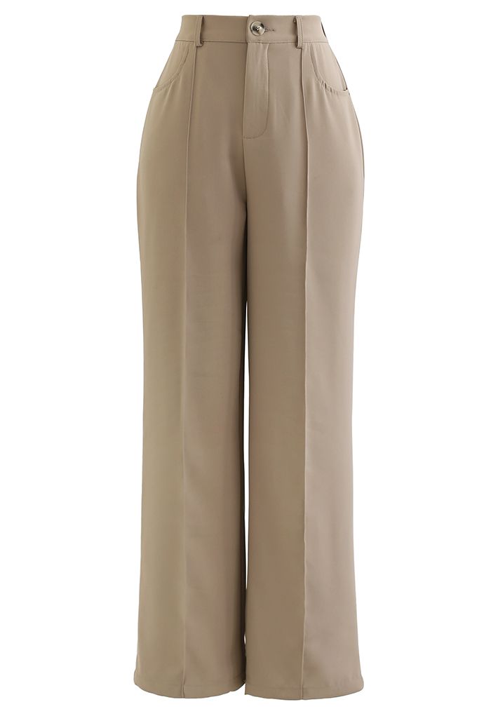 Breezy Solid Color Casual Pants in Light Tan - Retro, Indie and Unique ...