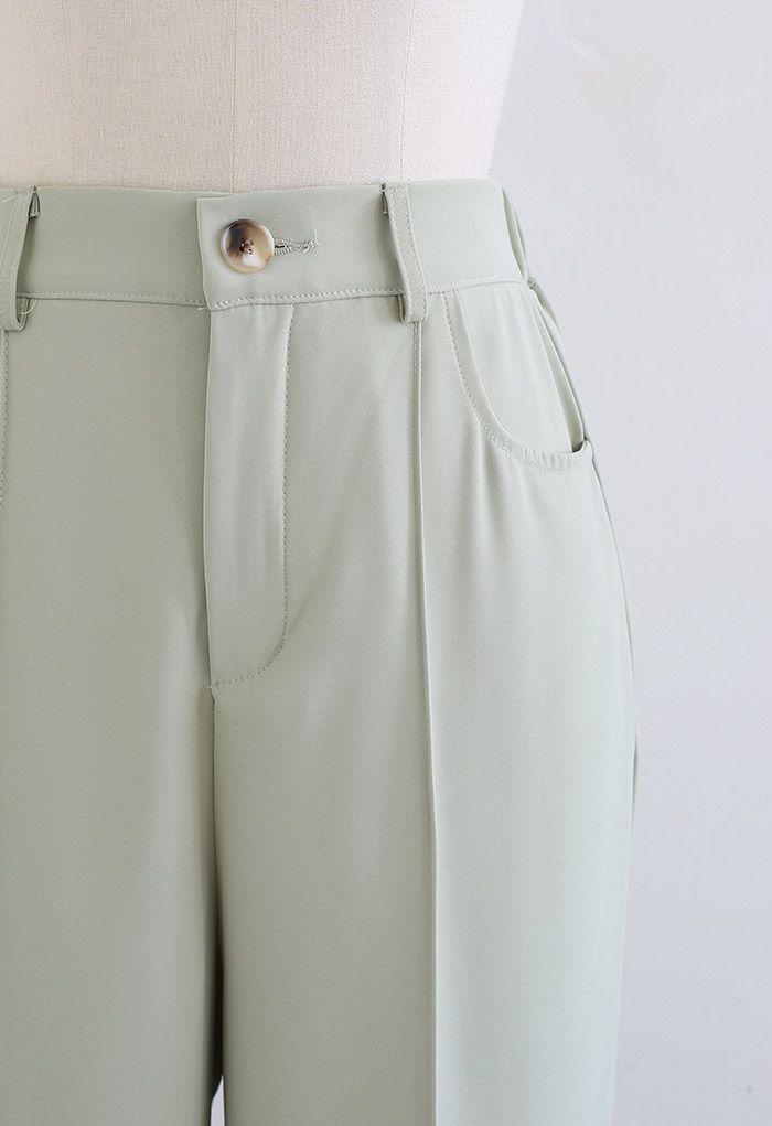 Breezy Solid Color Casual Pants in Pistachio
