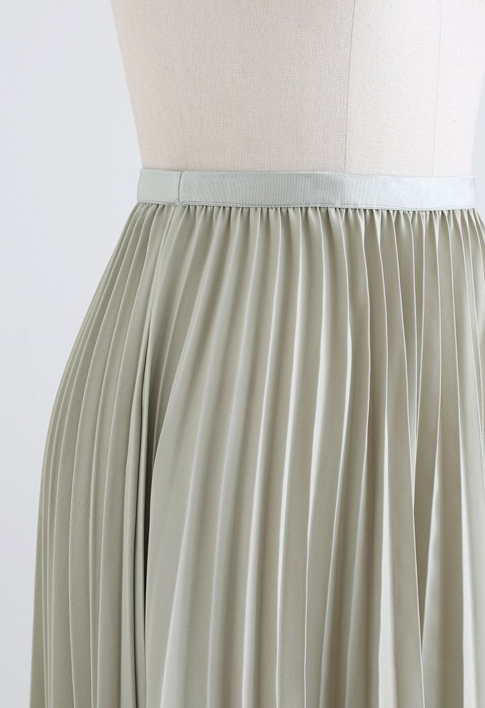 Simplicity Pleated Midi Skirt in Pistachio - Retro, Indie and Unique ...
