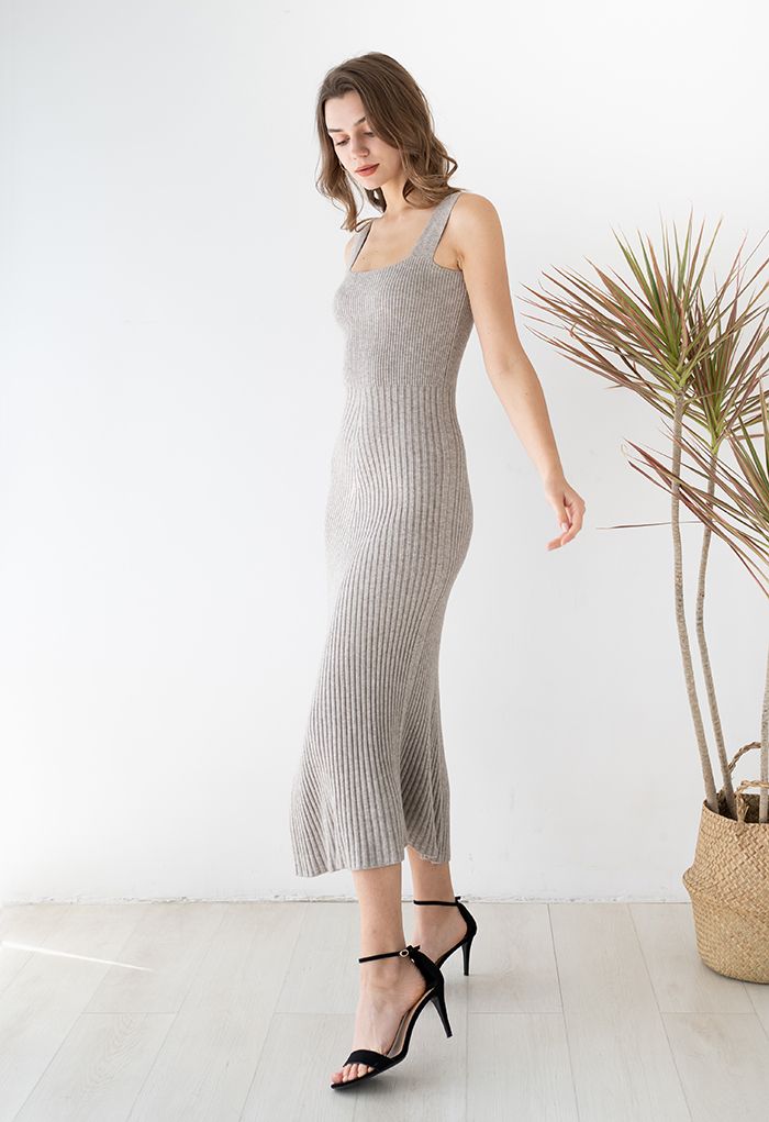 Slender Soft Knit Cami Dress in Linen