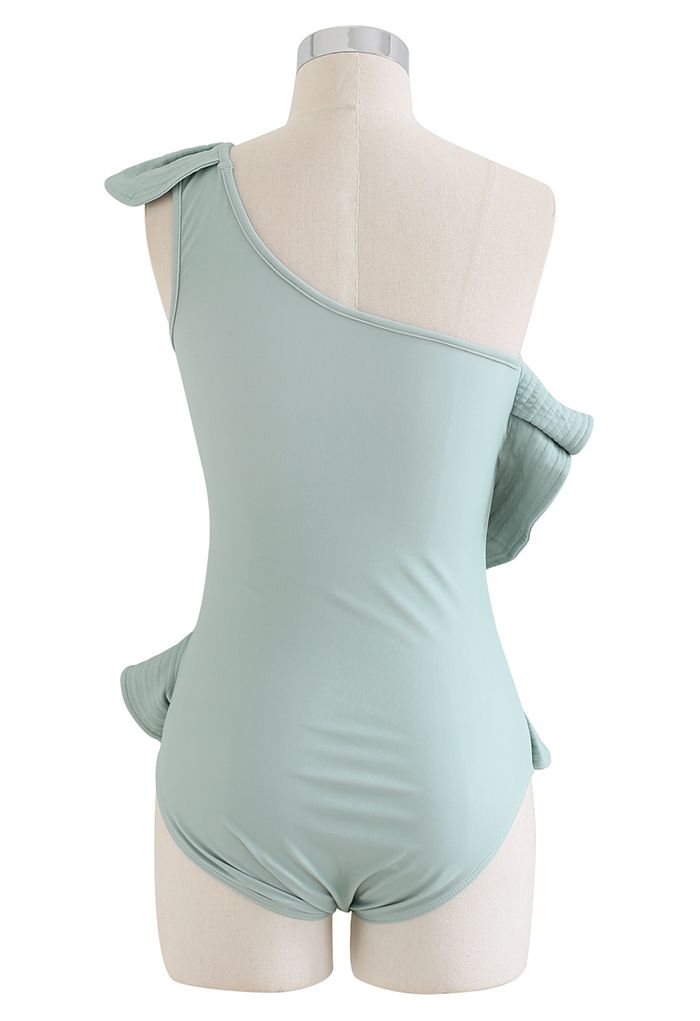 One-Shoulder Ruffle Front Swimsuit