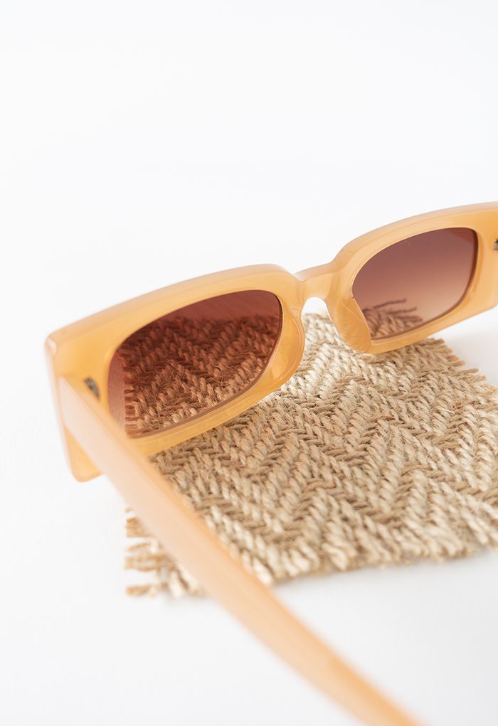 Full-Rim Rectangle Sunglasses in Orange