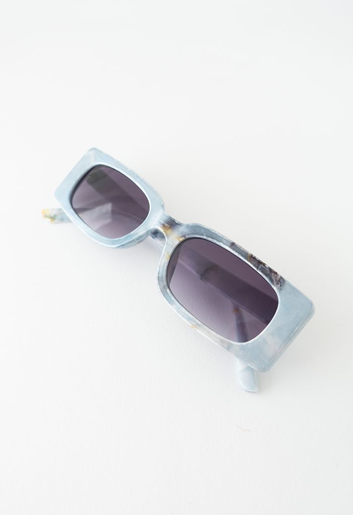 Full-Rim Rectangle Sunglasses in Blue