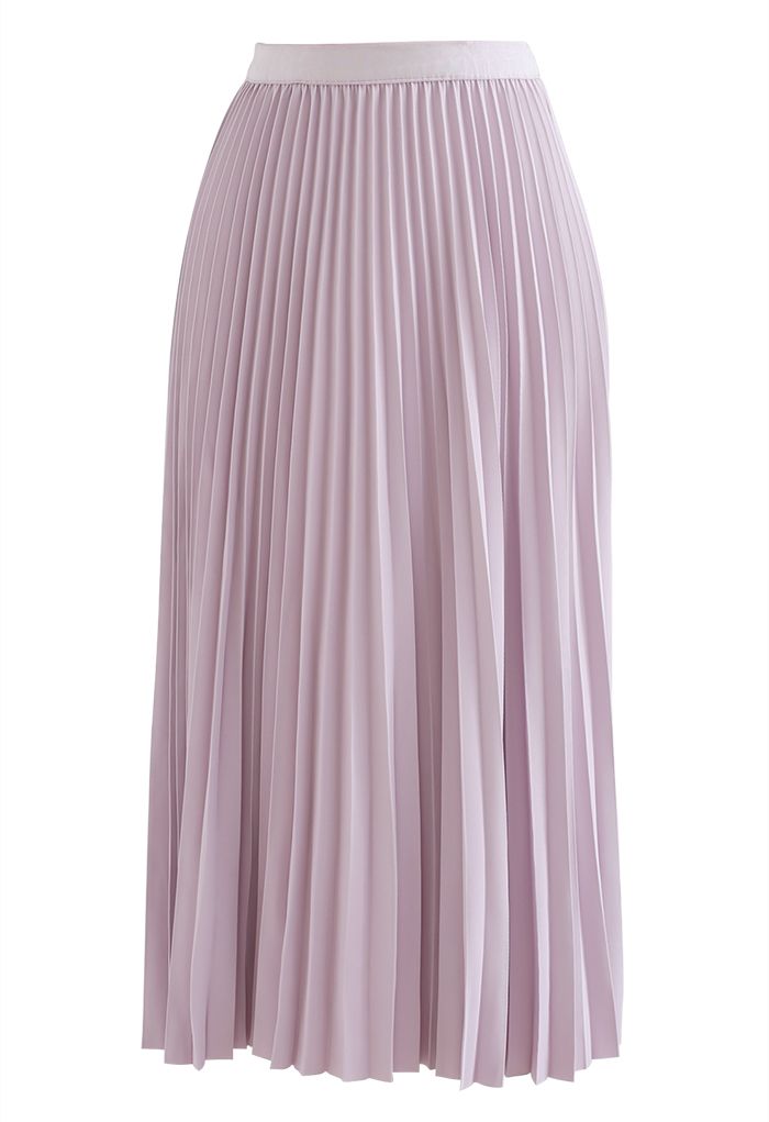 Simplicity Pleated Midi Skirt in Lilac