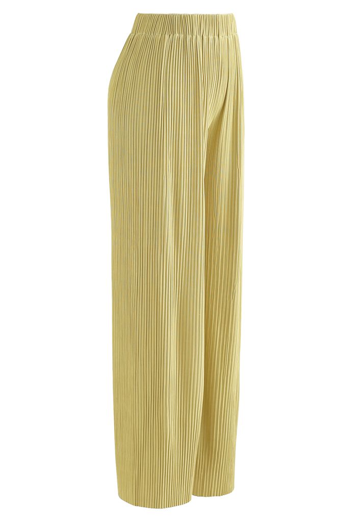 High-Waisted Ribbed Pants in Mustard - Retro, Indie and Unique Fashion