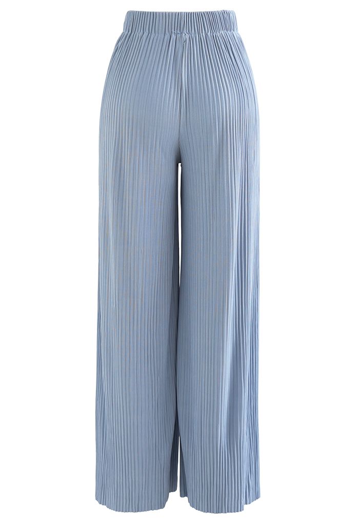High-Waisted Ribbed Pants in Teal - Retro, Indie and Unique Fashion