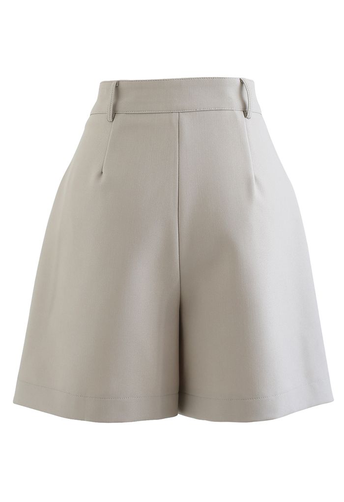 Triangle Belt Loop Textured Shorts in Sand - Retro, Indie and Unique ...