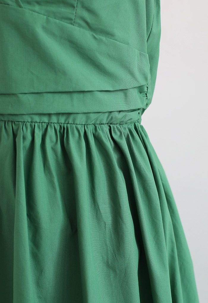 Minimalist Halter Neck Midi Dress in Green - Retro, Indie and Unique ...