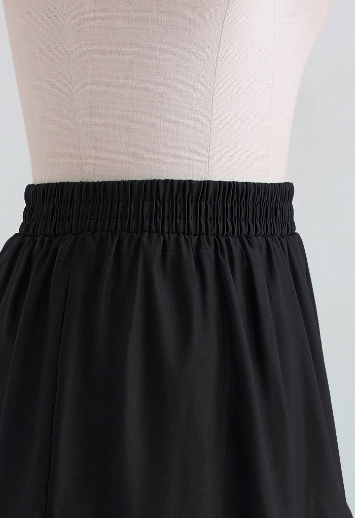 Airy Fairy Ruffle Hem Organza Skirt in Black