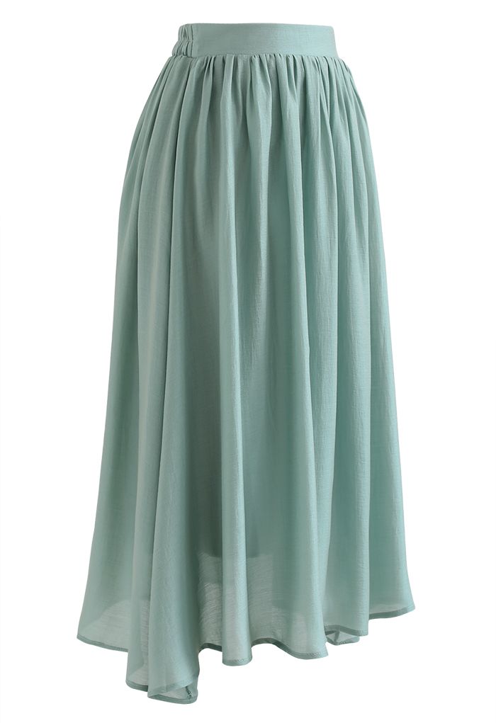 Simplicity Solid Color Textured Skirt in Teal