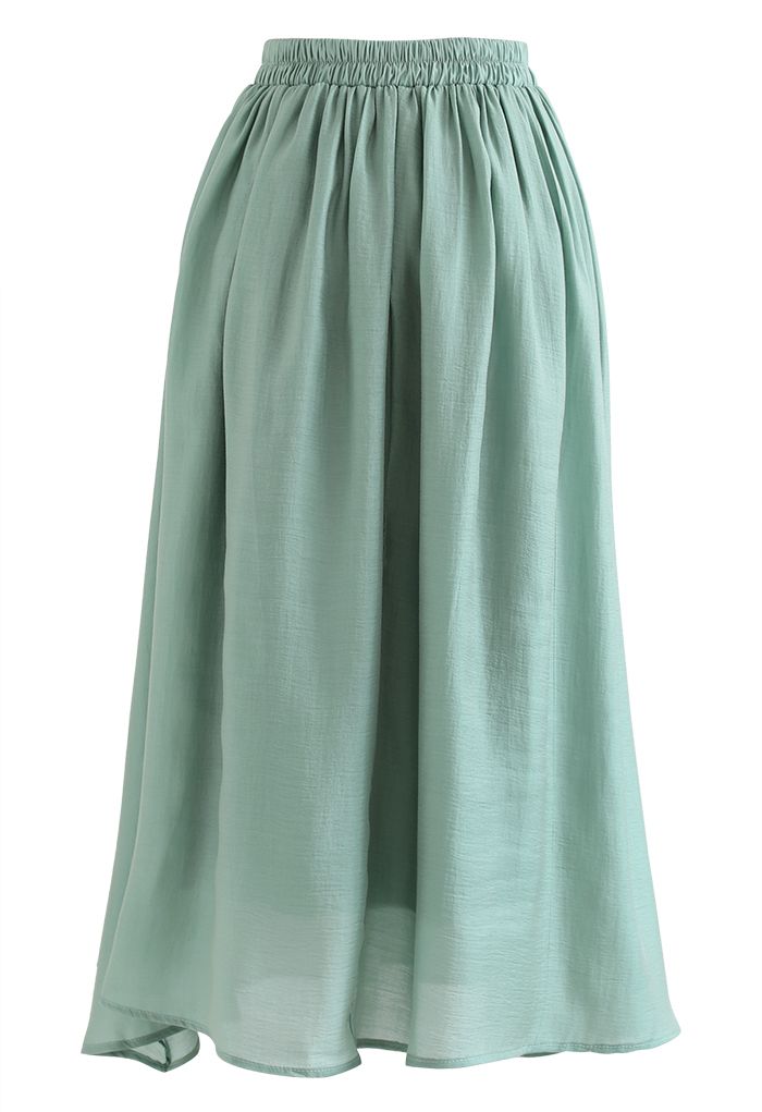 Simplicity Solid Color Textured Skirt in Teal