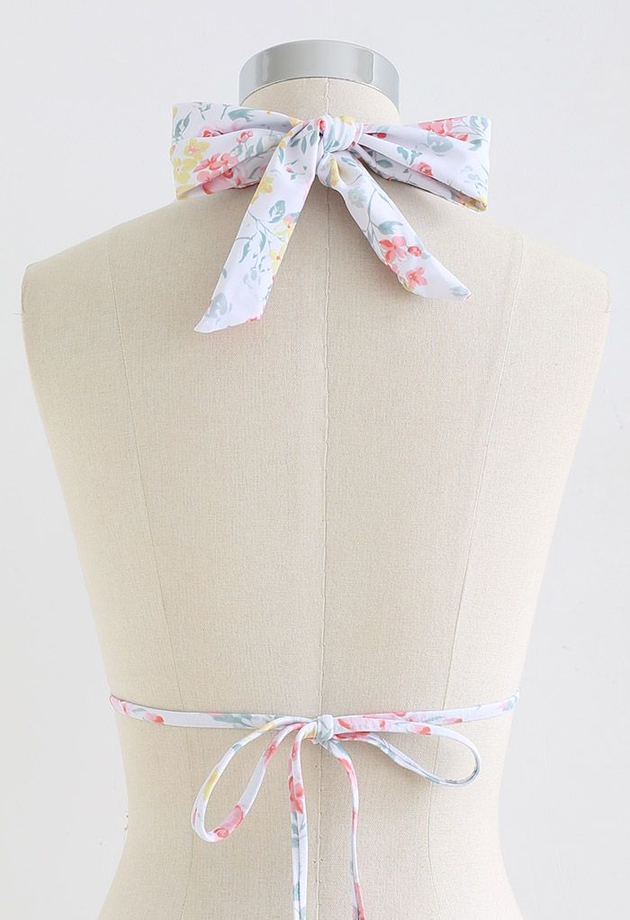 Vintage Floret Tie-Strap Bikini Set