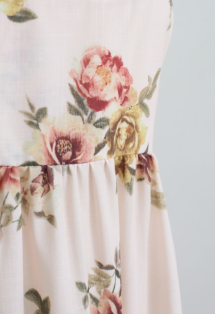 Redolent Bouquet Printed Tie-Strap Maxi Dress