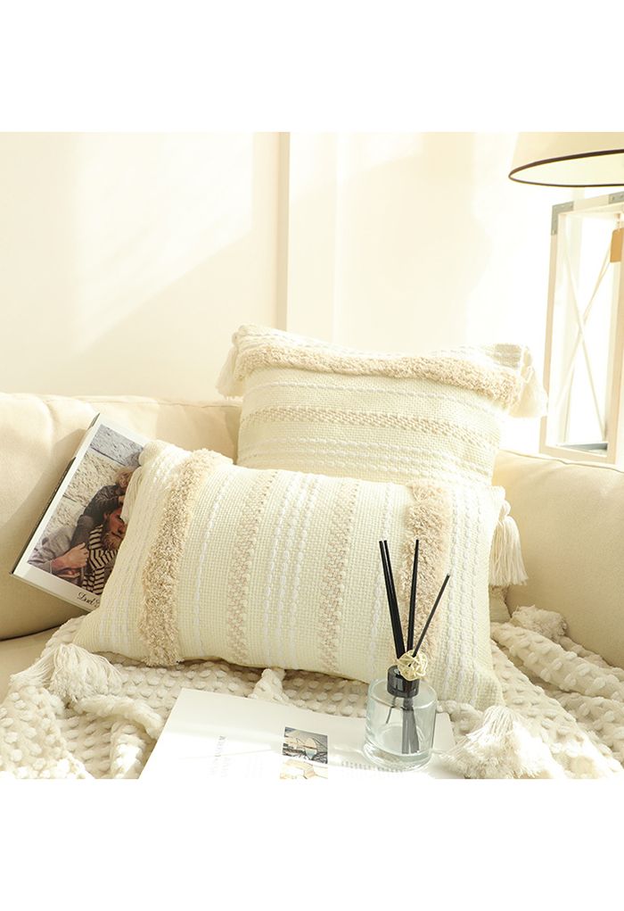 Tufting With Tassel Decor Cushion Cover