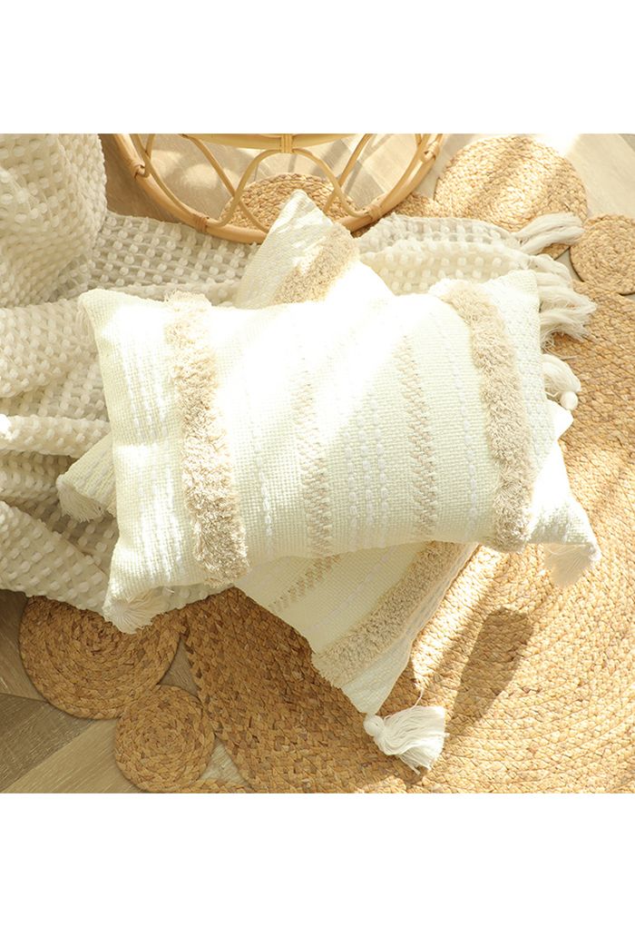 Tufting With Tassel Decor Cushion Cover
