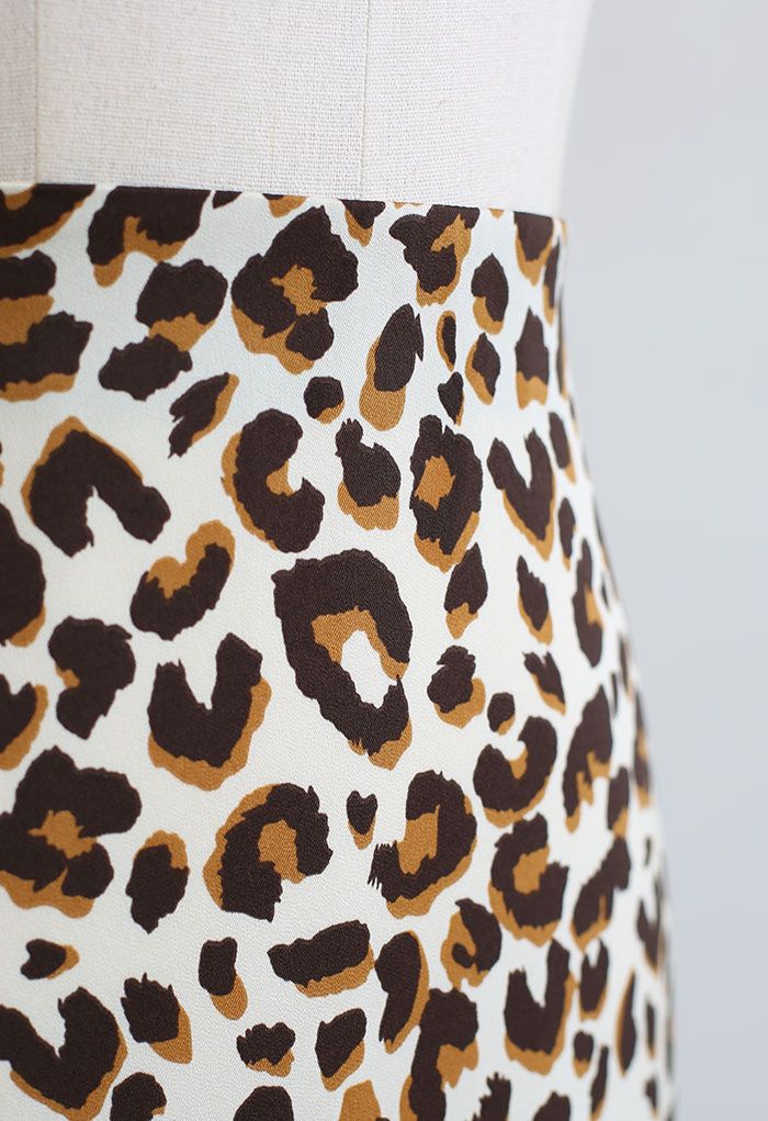 African Leopard Print Midi Skirt