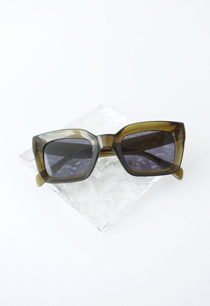Glossy Wide-Rim Sunglasses