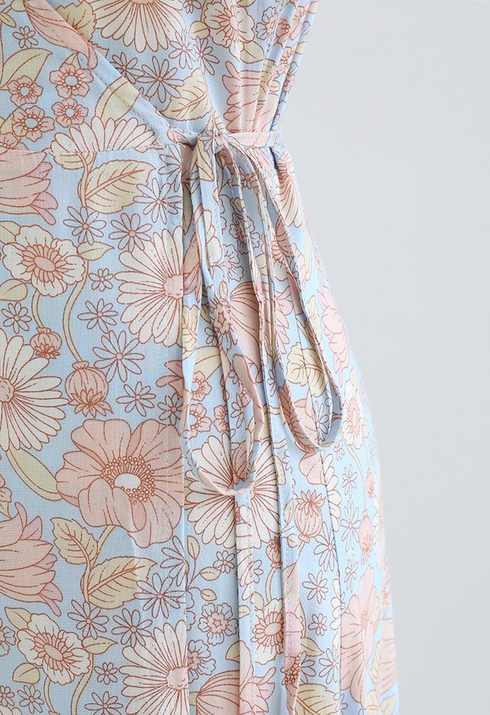 Blush Flower Land Wrap Maxi Dress