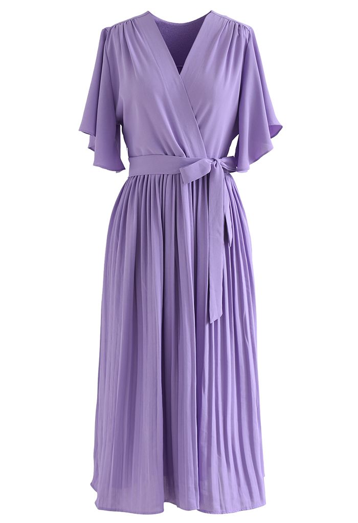 1年保証付き All Day lilac Dress Pleated Long ロングワンピース
