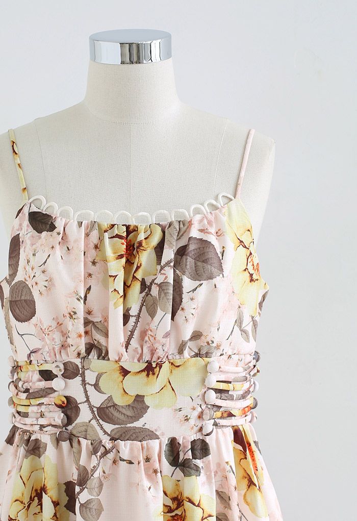 Summer Time Botanical Scallop Edge Cami Dress - Retro, Indie and Unique ...